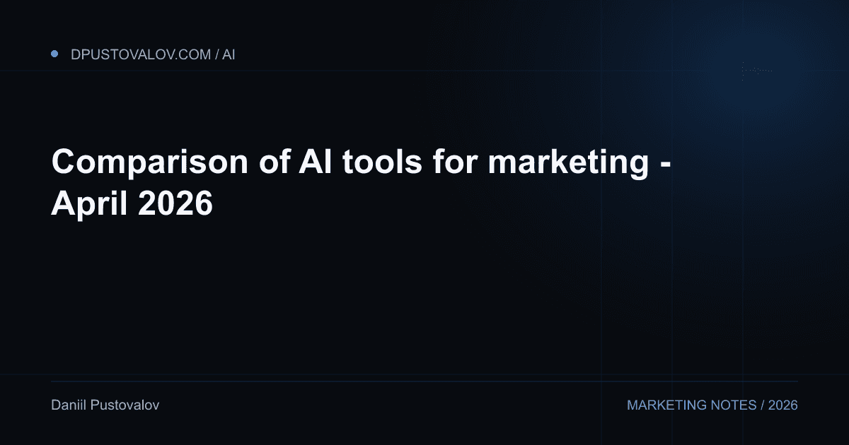 Cover: Comparison of AI tools for marketing - April 2026