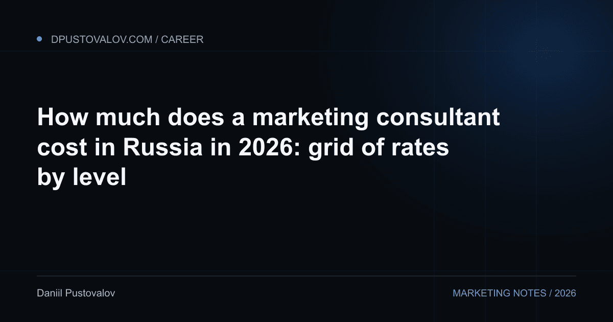 Cover: How much does a marketing consultant cost in Russia in 2026: grid of rates by level