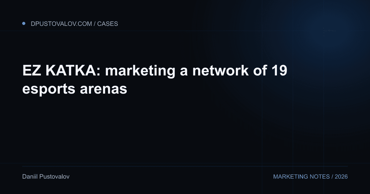 Cover: EZ KATKA: marketing a network of 19 esports arenas