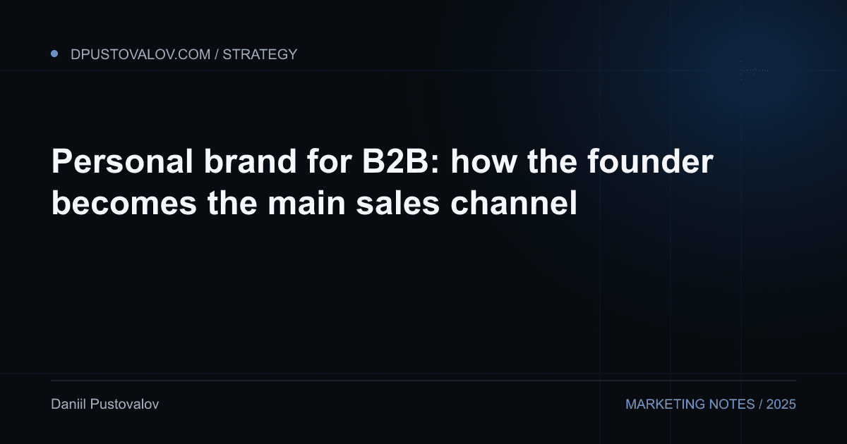 Cover: Personal brand for B2B: how the founder becomes the main sales channel
