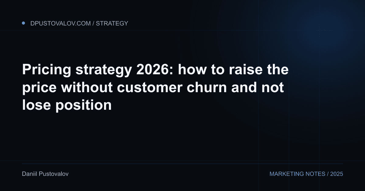 Cover: Pricing strategy 2026: how to raise the price without customer churn and not lose position