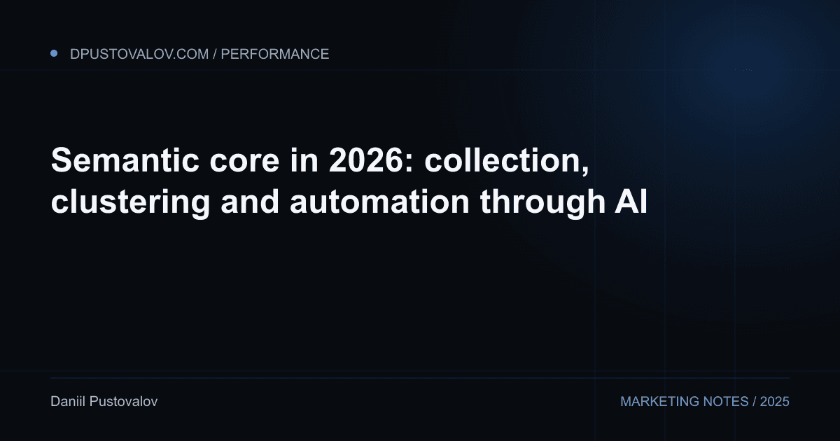 Cover: Semantic core in 2026: collection, clustering and automation through AI
