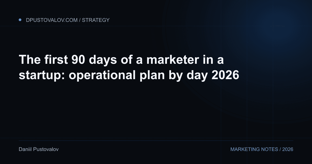 Cover: The first 90 days of a marketer in a startup: operational plan by day 2026