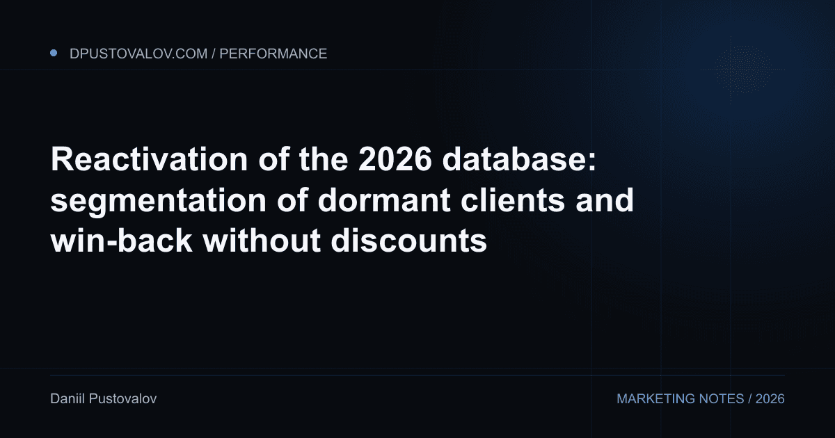 Cover: Reactivation of the 2026 database: segmentation of dormant clients and win-back without discounts
