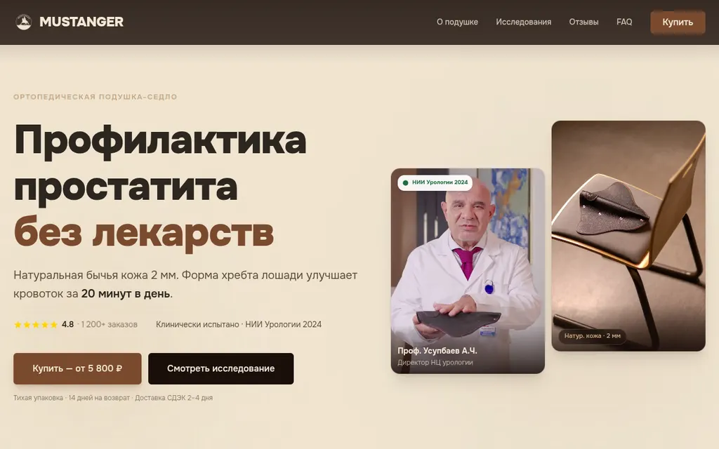 Website screenshot Mustanger
